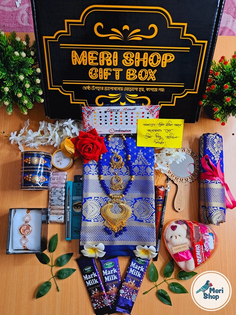 20 Iteam Saree Combo Gift Pack (Blue)