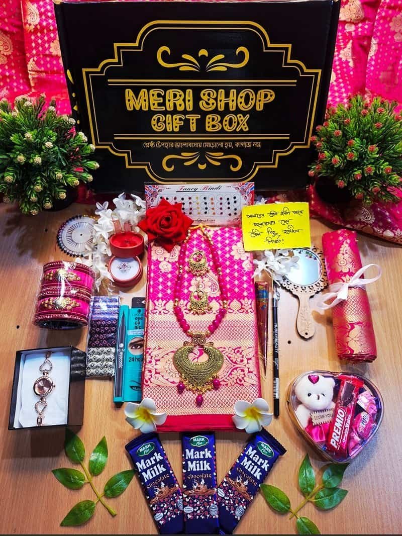 20 item Saree Combo Gift Package (Rani Golapi)